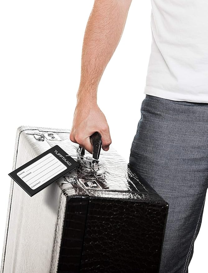Luggage Tags Business Card Holder by TUFFTAAG - Durable Travel ID Bag Tag in Multiple Color Options, Perfect for Suitcases, Backpacks, and Carry-Ons, Easy Identification, Secure and Stylish