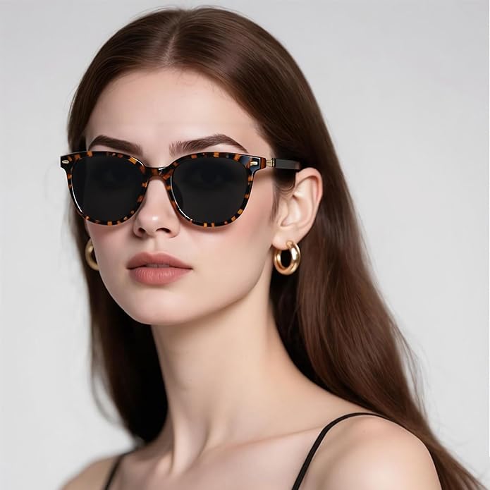 SIPHEW Oversized Square Sunglasses for Women|Lightweight Fashion Sunglasses 100% UV400 Protection|Trendy Mirrored Shade