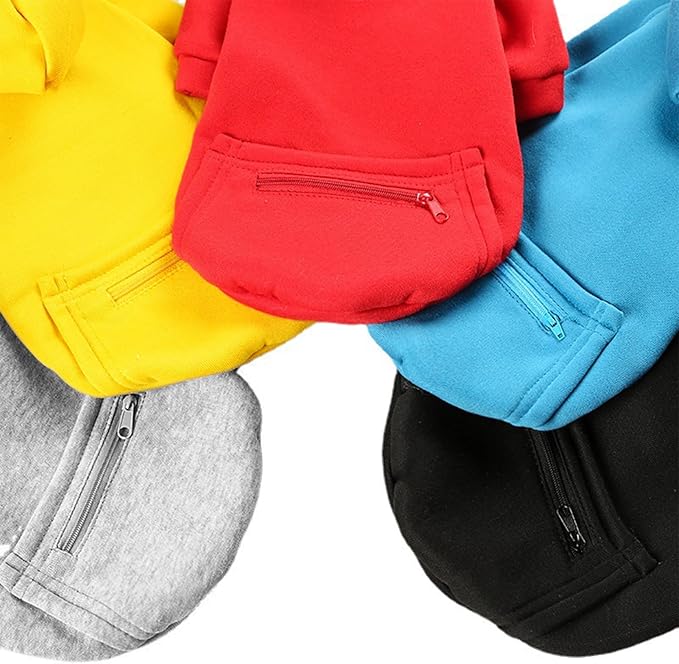 Jecikelon Pet Dog Cold Weather Coat with Pocket Winter Dog Hoodie Warm Puppy Clothes for Small Dogs Chihuahua Clothing (Small, Y02-Grey)