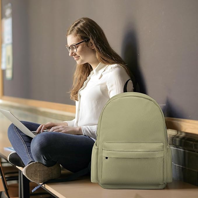 Sage Green Backpack Adult Travel Daybag for Women Men College Backpack for Vacation Hiking Camping Bag