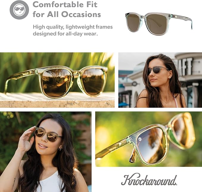 Knockaround Paso Robles Polarized Sunglasses for Women & Men - Impact Resistant Lenses & Full UV400 Protection