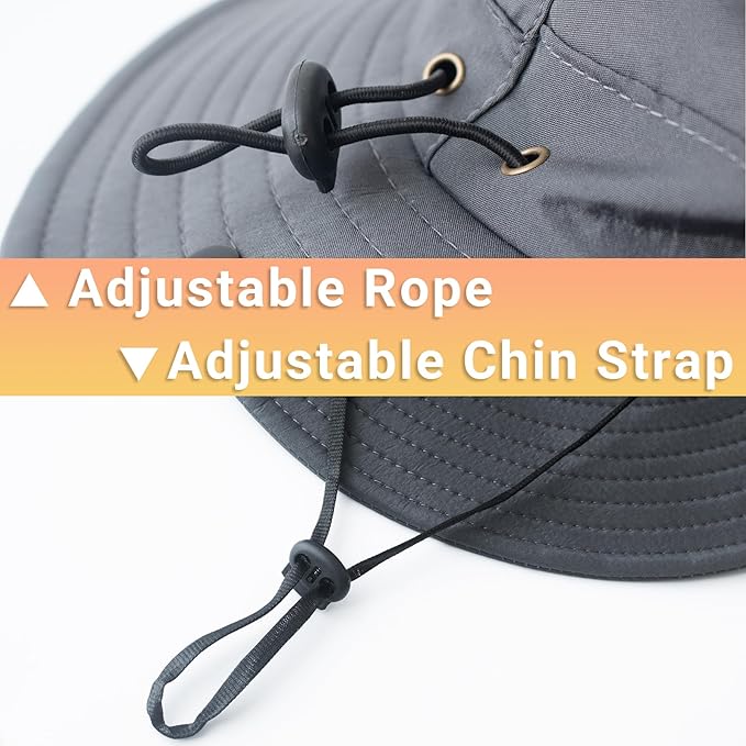 PFFY Sun Bucket Hats for Men Women 3” Wide Brim UPF 50+ Fishing & Beach Hat