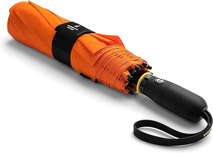 ShedRain Vortex V2 Automatic Compact Folding Windproof Travel Umbrella – Rain & Windproof Vented Double Canopy – Protect from Rain, Sun & Wind - Wind Tunnel Tested to 75 mph
