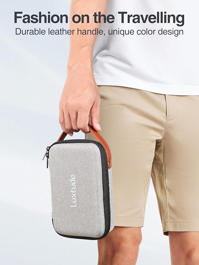 Luxtude Electronics Organizer Travel Case, Tech Organizers Travel Case, Hard Charger Organizers, Portable Cable Organizer, Travel Essentials for Charger/Mouse/Cash/Card/Pen, Tech Gifts