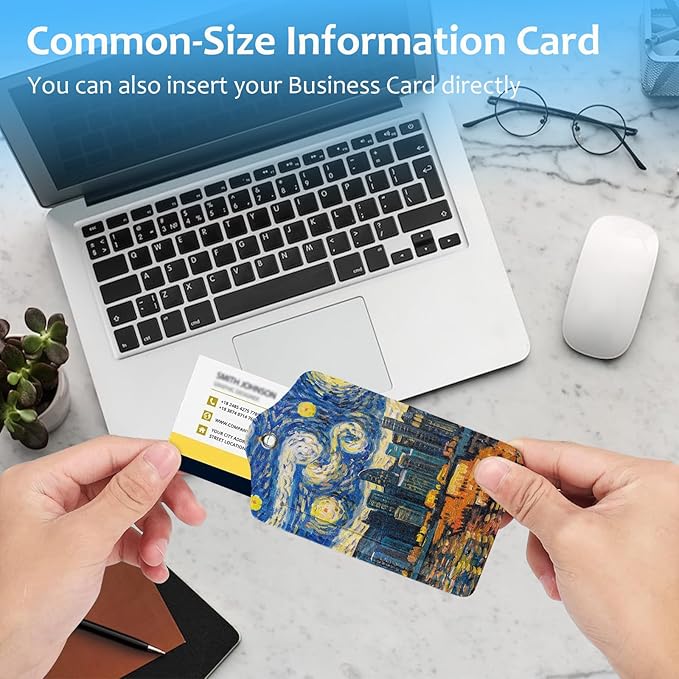 2 Pack Luggage Tag for Suitcase,Starry Night View Luggage Tag with PU Leather Privacy Cover ID Label & Stainless Steel Loop for Women Men Travel Bag Suitcase