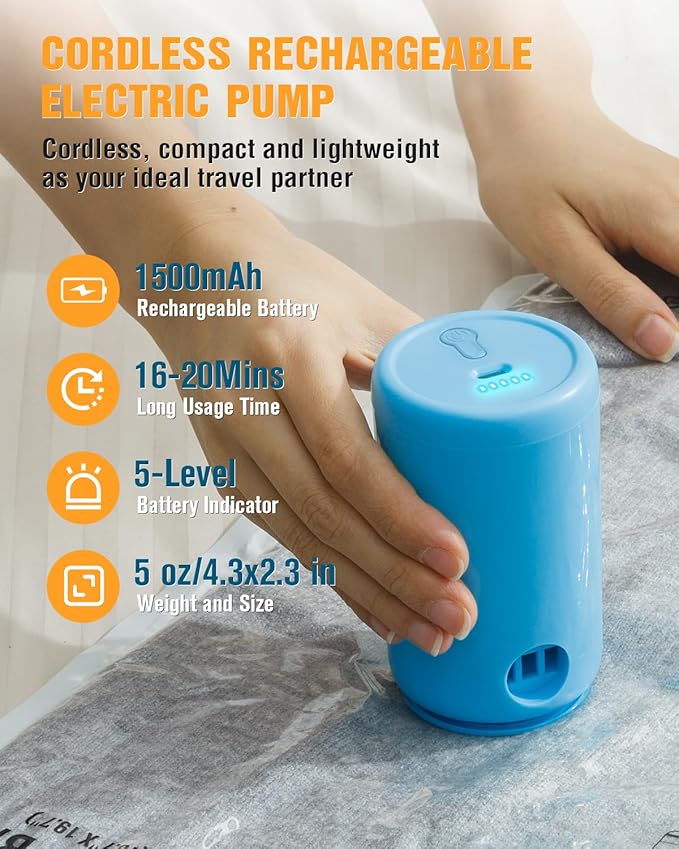 Vacuum Storage Bags for Travel, 12 Pack (4M+4S+4XS) Vacuum Seal Bags with Wireless Rechargeable Electric Pump, Travel Essentials Space Saving Bag for Clothes, Luggage, Carry-on Suitcase, Backpack