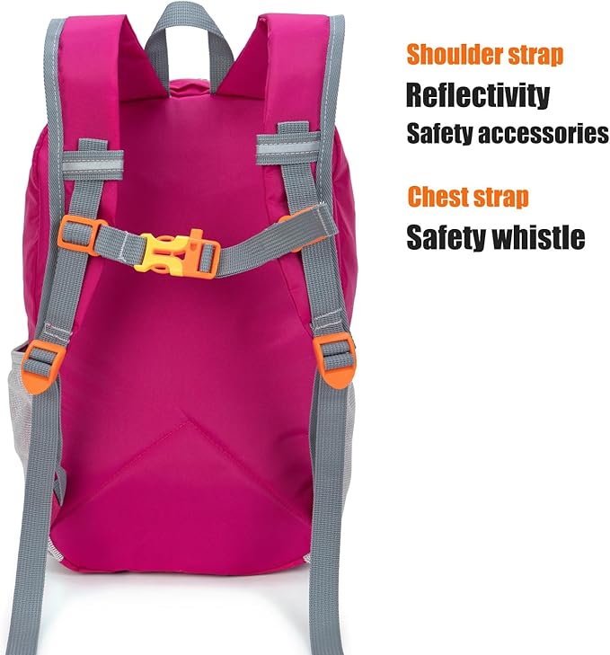 IVYGREEN Little Kids Hiking Backpack for Boys or Girls, Small Daypack for Camping or Travel (Rose, Small)