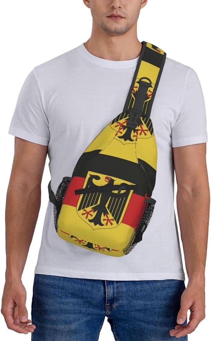 Germany Flag Sling Bag Multipurpose Crossbody Sling Backpack Travel Cycling Hiking Shoulder Bag For Women Men