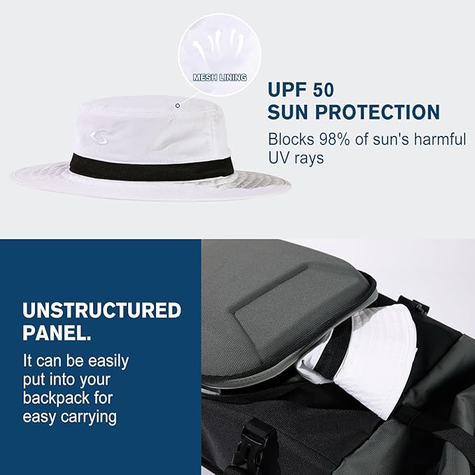 Oversized XL XXL Waterproof Sun Hat for Big Heads Mesh Bucket Hat Wide Brim Adjustable Packable Hiking Beach Fishing