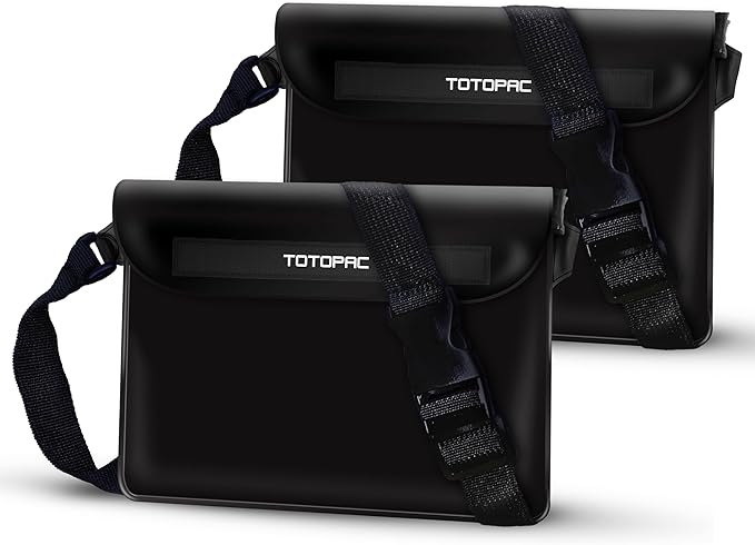 2-Pack Waterproof Fanny Pack, Phone Pouch with Waist Strap, 9x6.7 Inch Dry Bag for Phone, Cash, and Valuables – for Swimming, Kayaking, Boating, Snorkeling, and Water Sports (2, Black + Black)