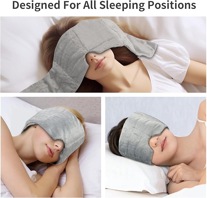 Weighted Eye Mask for Sleeping Washable Blackout Gravity Sleep Masks Soft Gentle Pressure Blindfold Night Eye Covers for Side Sleeper Meditation Women Men Travel Essentials