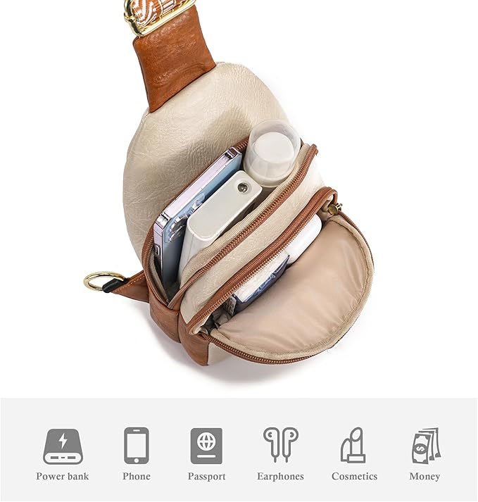 INICAT Crossbody Sling Bags Fanny Packs Valentine's Day Gifts Vegan Leather Travel Vacation Essentials Purses Women