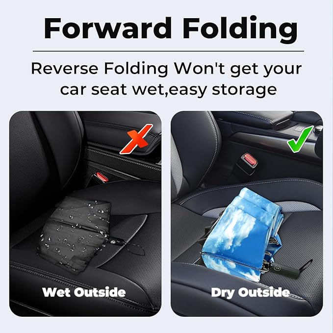 LLanxiry Compact Travel Umbrella, 44" Canopy, Automatic Open/Close Windproof Umbrella, 210T Pongee, 8-Rib Fiberglass, Travel Size Mini, Portable Rain/Sun Umbrellas UPF 50+ with Cover