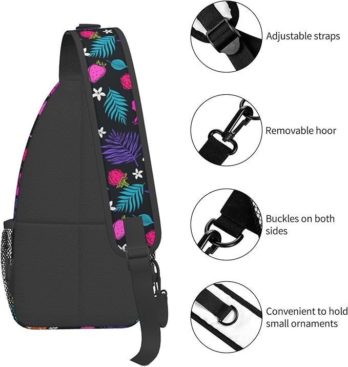 Hawaii Tropical Palm Sling Backpack Crossbody Bag Casual Chest Bags Travel Hiking Daypack Shoulder Bag for Women Men