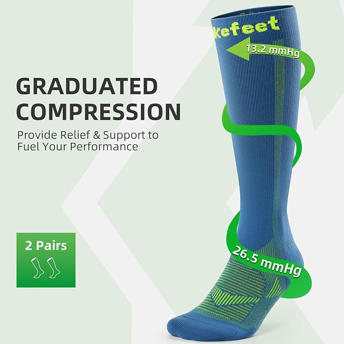 Wakefeet Compression Socks for Women Men 3 Pairs, Compression Stockings, Fragrance Flight Socks for Travelling Sitting