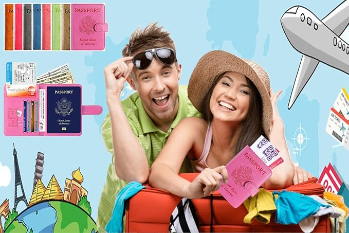 Passport Holder Cover Wallet RFID Blocking Leather Card Case Travel Accessories for Women Men (#Claybank)