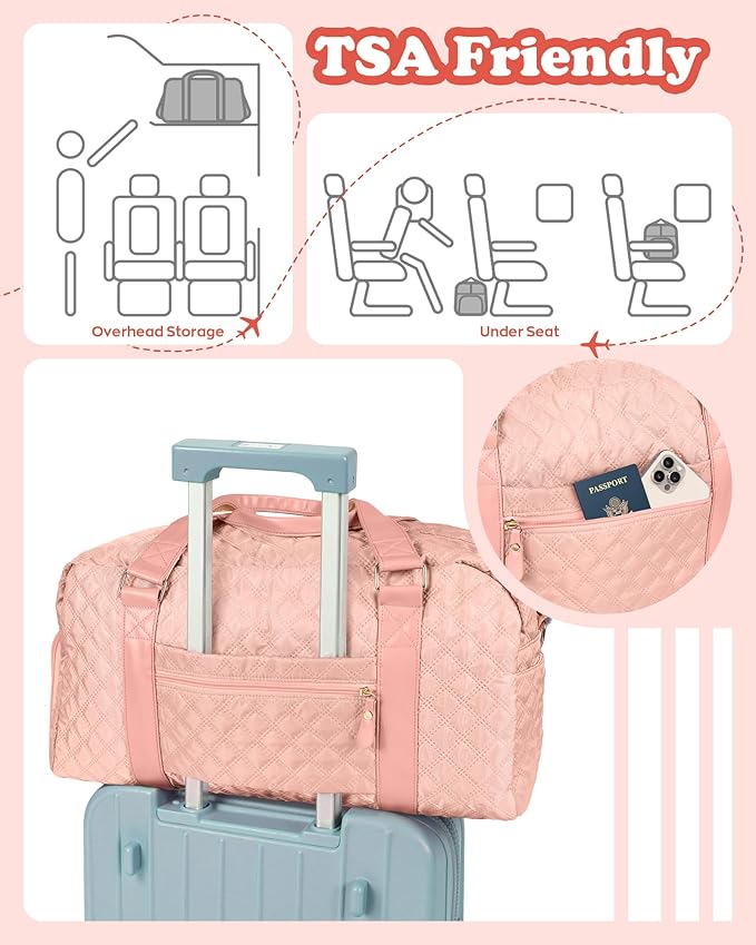Elilier Monogram Duffle Bag Women Girls Gift: Initial Overnight bags, Dance Cheer bag Sports for Girl, Kid Gymnastics Bags, Birthday Gifts for Women Girls Kids Teens Mom Teacher