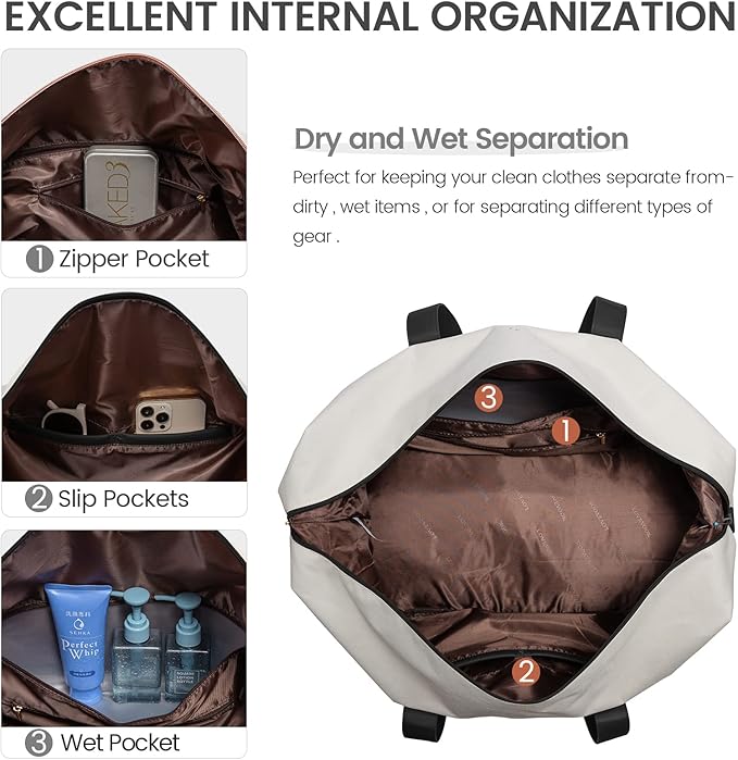 LOVEVOOK Weekender Bag, Large Travel Duffel Bag for Women with 2 Packing Cubes, Carry on Overnight Bag with Shoe Compartment, Mom Hospital Bags for Labor and Delivery