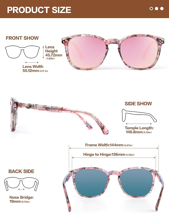 Polarized Sunglasses For Women UV - Protection Womens Trendy Fashion Large Shades With Acetate Frame BC2110