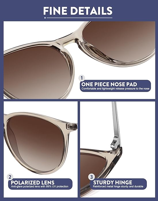 Retro sunglasses womens 2024 trendy round classic glasses