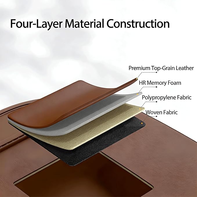FASTAGEI 2 Pack Universal Foldable Car Backseat Organizer with Table Tray, Car Seat Back Protector with Touch Screen Phone Holder, Premium Leather Kick Mats with Storage Pockets Tissue Holder (Brown)