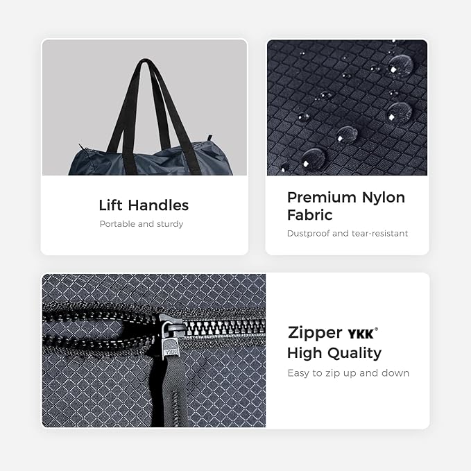 pack all Lightweight Travel Duffel Bag, Water-Resistant Sports Gym Bag, 32L Foldable Weekender Bag for Fitness, Hiking and Camping (Navy Blue)