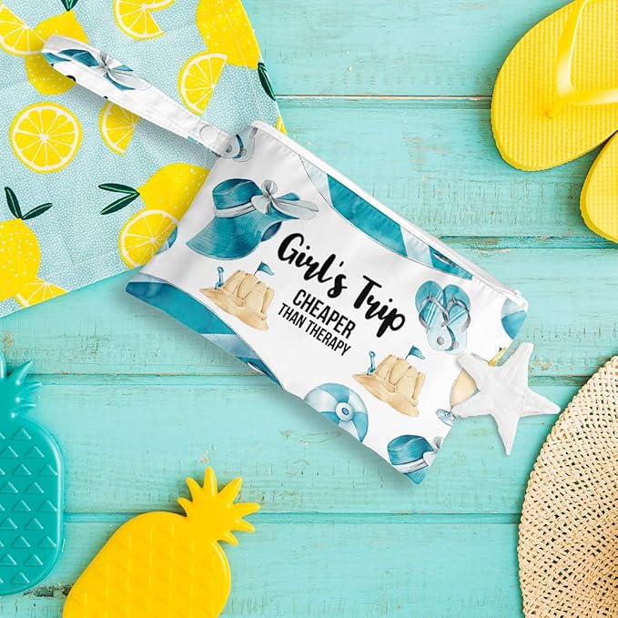 Wet Bag, Wet Dry Bag, Wet Bag for Swimsuit, Travel, Beach, Pool, Diapers, Dirty Yoga Gym Clothes, Toiletries, Makeup Bag, Waterproof Reusable Beach Bag Ocean Starfish Decor, 2 Pcs Set.