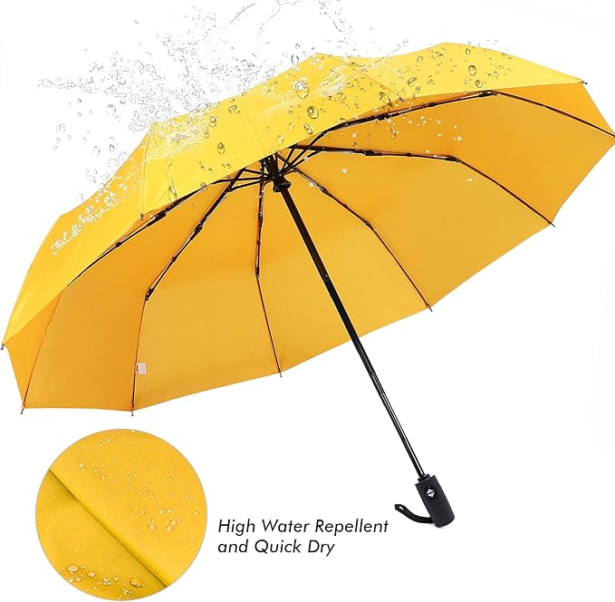 ZOMAKE Travel Umbrella Compact - 10 Ribs Portable Collapsible Umbrellas for Rain Windproof - Paraguas Automatic Small Folding Umbrella Lightweight Packable Umbrella for Women Men
