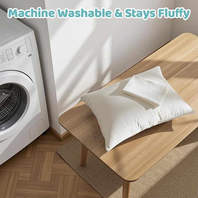 LOFE Organic Pillow with Pillowcase - 20x36 King Size Pillow with 100% Organic Cotton Shell, Adjustable Loft Organic King Plilow, Machine Washable, Soft, Perfect for Adults&Couples