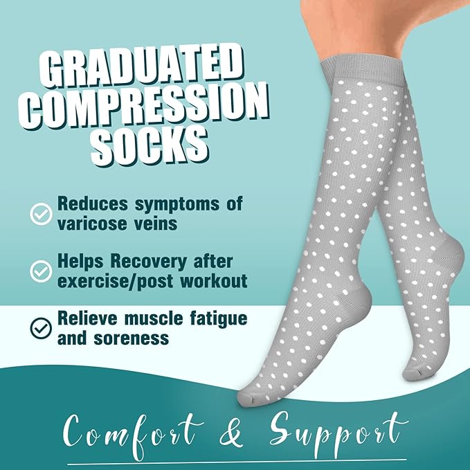 Laite Hebe 4 Pairs-Compression Socks for Women&Men Circulation-Best Support for Nurses,Running,Athletic