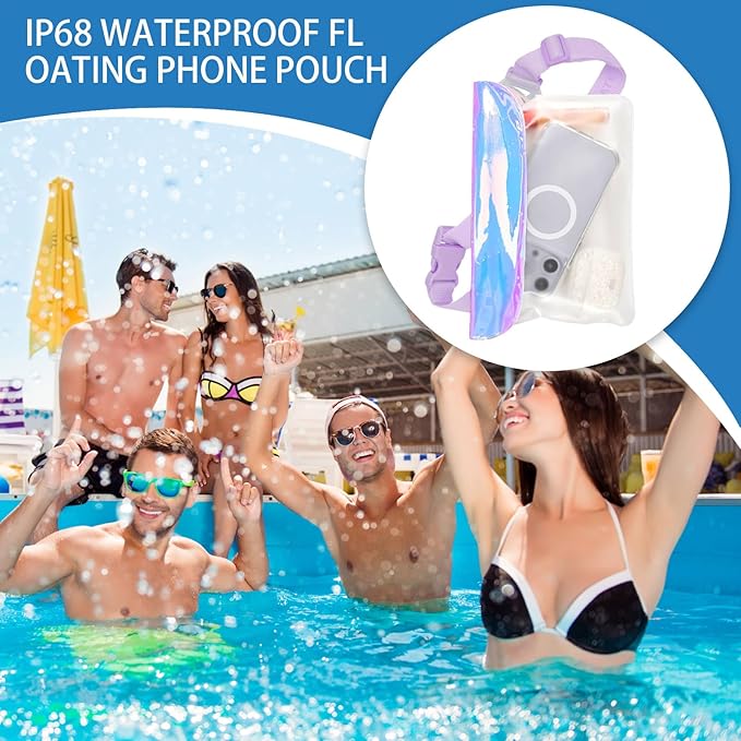 Floating Phone Case - Universal Waterproof Cellphone Holder | IP68 Rated Dry Pouch, Touchscreen Bag for Swimming Diving Rafting Surfing Boating Beach Pool Hiking Travel Adventure