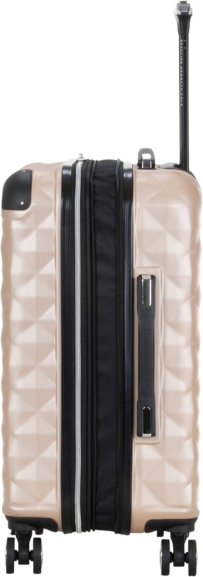 Kenneth Cole REACTION Diamond Tower Collection Lightweight Hardside Expandable 8-Wheel Spinner Travel Luggage, Rose Champagne, 3-Piece Set (20", 24", & 28")