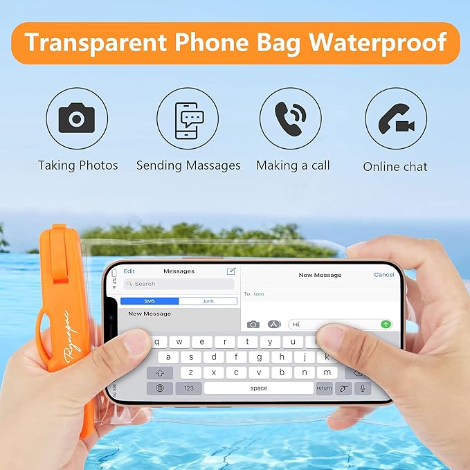 Waterproof Phone Pouch Bag - 7.5in Water Proof Cell Phone Case for Beach Travel, IPX8 Dry Bag with Lanyard for iPhone 17 16 15 Pro Max Galaxy S25 S24 Ultra, Cruise Ship Essentials 2025