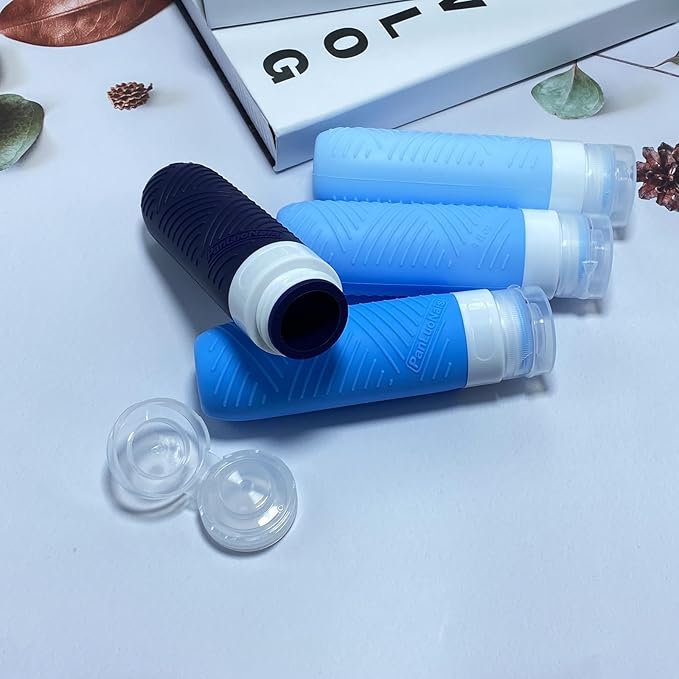 Travel Bottles for Toiletries, Silicone TSA Approved Bottles, Leakproof Shampoo & Toiletry Containers for Airplane, Vacation & Business Trips