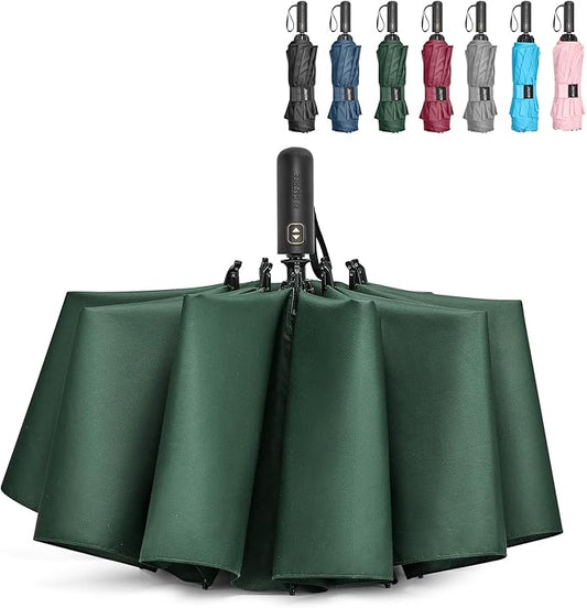 G4Free 42/46/54/62 Inch Large Golf Umbrella Compact Reverse Travel Umbrella 10 Ribs Windproof for Rain Double Canopy Automatic Open Close