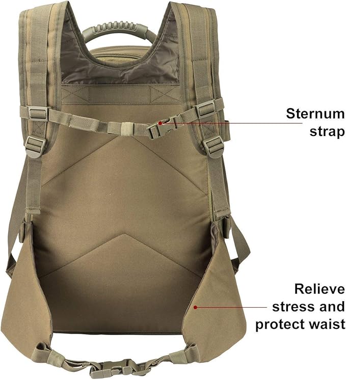 Greencity Laptop Backpacks Tactical 3 Day Expandable Bug Out Bag Classic Case Travel Hiking，Green