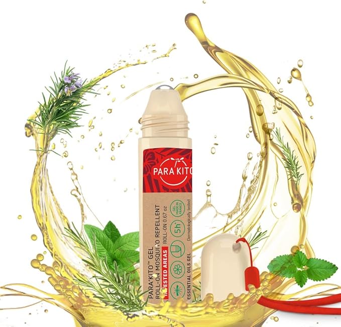 PARAKITO Roll-on Gel Mosquito Repellent for Kids & Adults | w/Citronella Oil | Travel Size Insect Repellent for Hiking & Camping Accessories | DEET-Free Protection (0.67 oz) 3 Pack