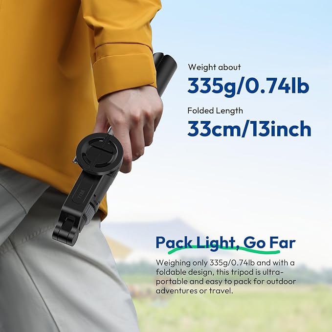 ULANZI TT88 Magnetic Tripod for iPhone 17, 57" Extendable Selfie Stick w Remote, 2-in-1 Phone Clip & Dual Cold Shoe Mounts-Lightweight Phone Tripod Stand for Vlogging, Travel, Video Recording, Black