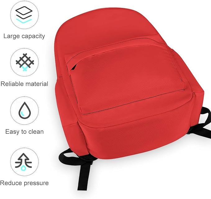 Poppy Red Backpack Adult Travel Daybag for Women Men College Backpack for Vacation Hiking Camping Bag