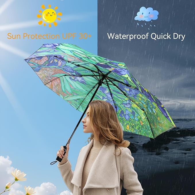 Umbrella, Pretty Umbrellas for Women and men, Ladies Umbrellas for Rain, Automatic Folding Umbrellas Open Close