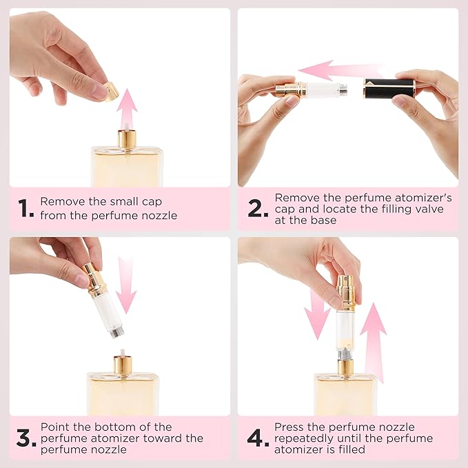 Travel Perfume Bottle Refillable, Sparkle Perfume Atomizer Leak-Proof Portable 5ML Mini Empty Atomizer Sprayer Bottle for Traveling and Outgoing (Jet black- Leather style, 5ML)