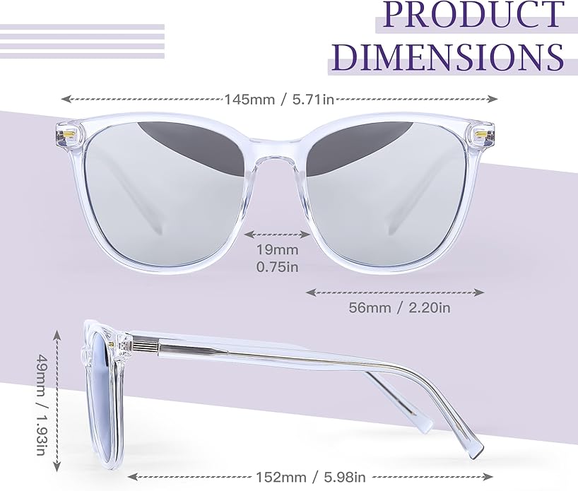 SIPHEW Oversized Square Sunglasses for Women|Lightweight Fashion Sunglasses 100% UV400 Protection|Trendy Mirrored Shade