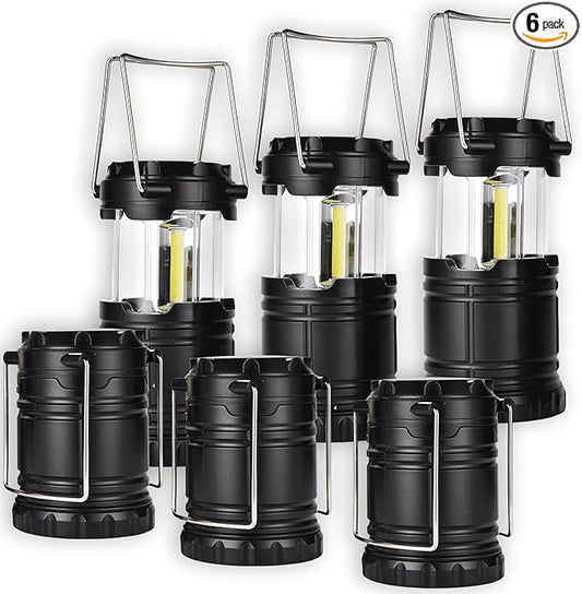 Lantern Collapsible Camping Light, Battery Operated Lanterns LED Super Bright for Power Outages Indoor Emergency Outdoor Camping Hiking Kit (COB-6)