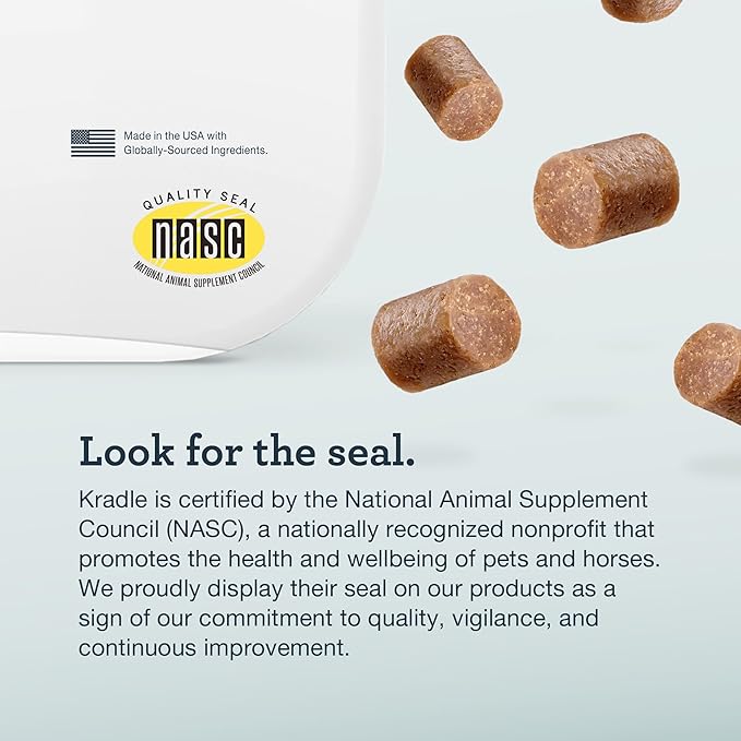 Kradle Calming Chews for Dogs - Anxiety and Stress Support - L-Theanine Ashwagandha GABA - Calming Supplement for Relaxation and Stress - Chicken Flavor- 75 Chews