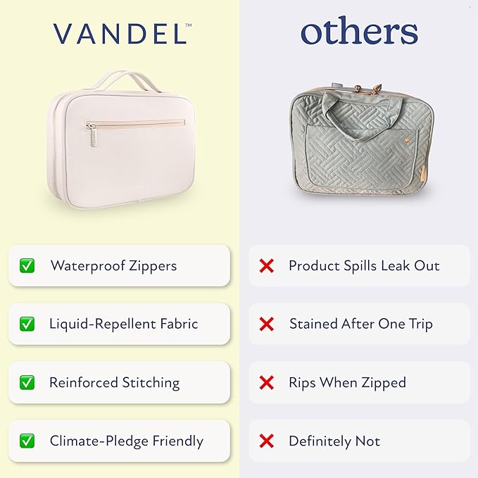 VANDEL Waterproof Hanging Toiletry Bag for Travelling, Hanging Makeup Organizer Bag, Cosmetic Travel Bags for Women Travel Toiletry Bags, Makeup Case Toiletries Organizer Hygiene Bathroom Shower Caddy