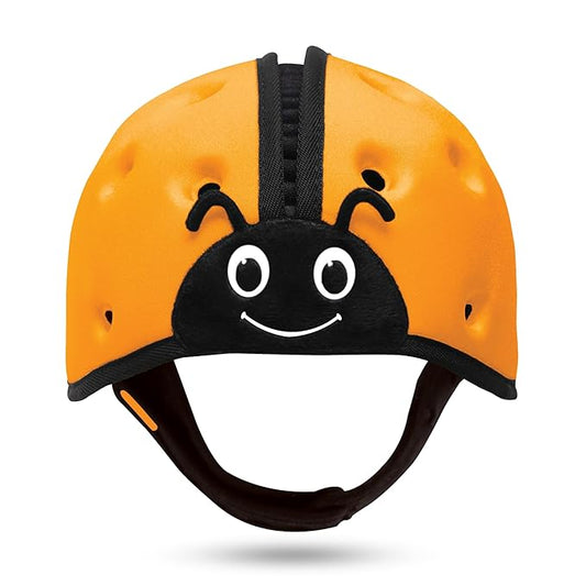 SafeheadBABY Soft Baby Head Protector Helmet for Crawling and Walking 7–24 Months – Ultra-Lightweight & Breathable Infant Safety Helmet That Grows with Your Baby (Circ. 40–52 cm) – Ladybird Orange
