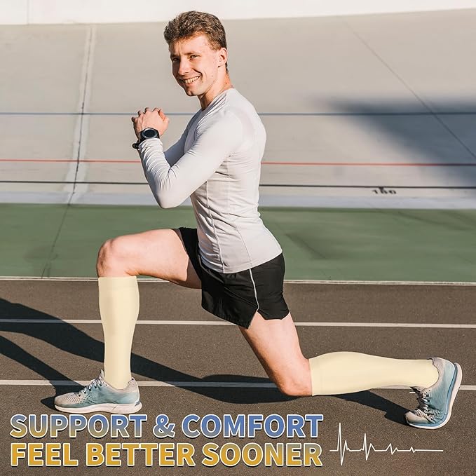 Graduated Copper Compression Socks for Men & Women Circulation 8 Pairs 15-20mmHg - Best for Running Athletic Cycling