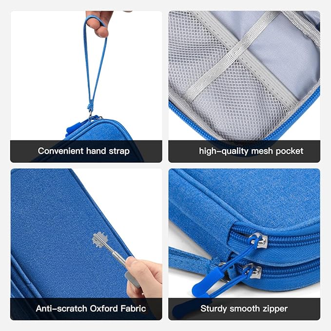 Cord Organizer Travel Cable Organizer Bag Tech Electronic Organizer Travel Case, Electronic Accessories Pouch Bag for Cable, USB, Cord, Charger, Phone, Power Bank, Earphone (Blue, Medium)