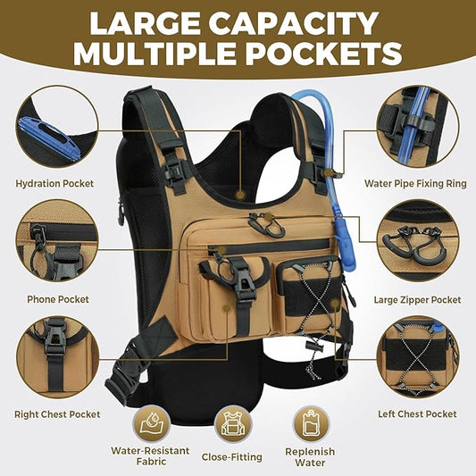 Criuage USA Original Patent Running Hydration Vest Backpack, Lightweight Chest Pack with 2.0L Water Bladder Bag Daypack for Hiking Running Cycling Race Marathon for Women Men