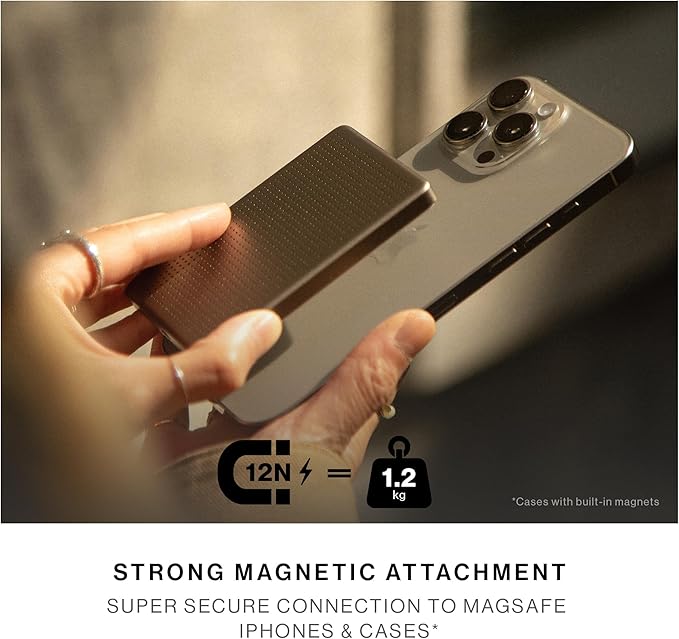 Native Union Active Power Bank | Magnetic - MagSafe Compatible 5000mAh 15W Portable Charger - USB-C Cable Included - Compatible with iPhone Air, 17, 17 Pro, 17 Pro Max, AirPods Pro 3 & More (Black)